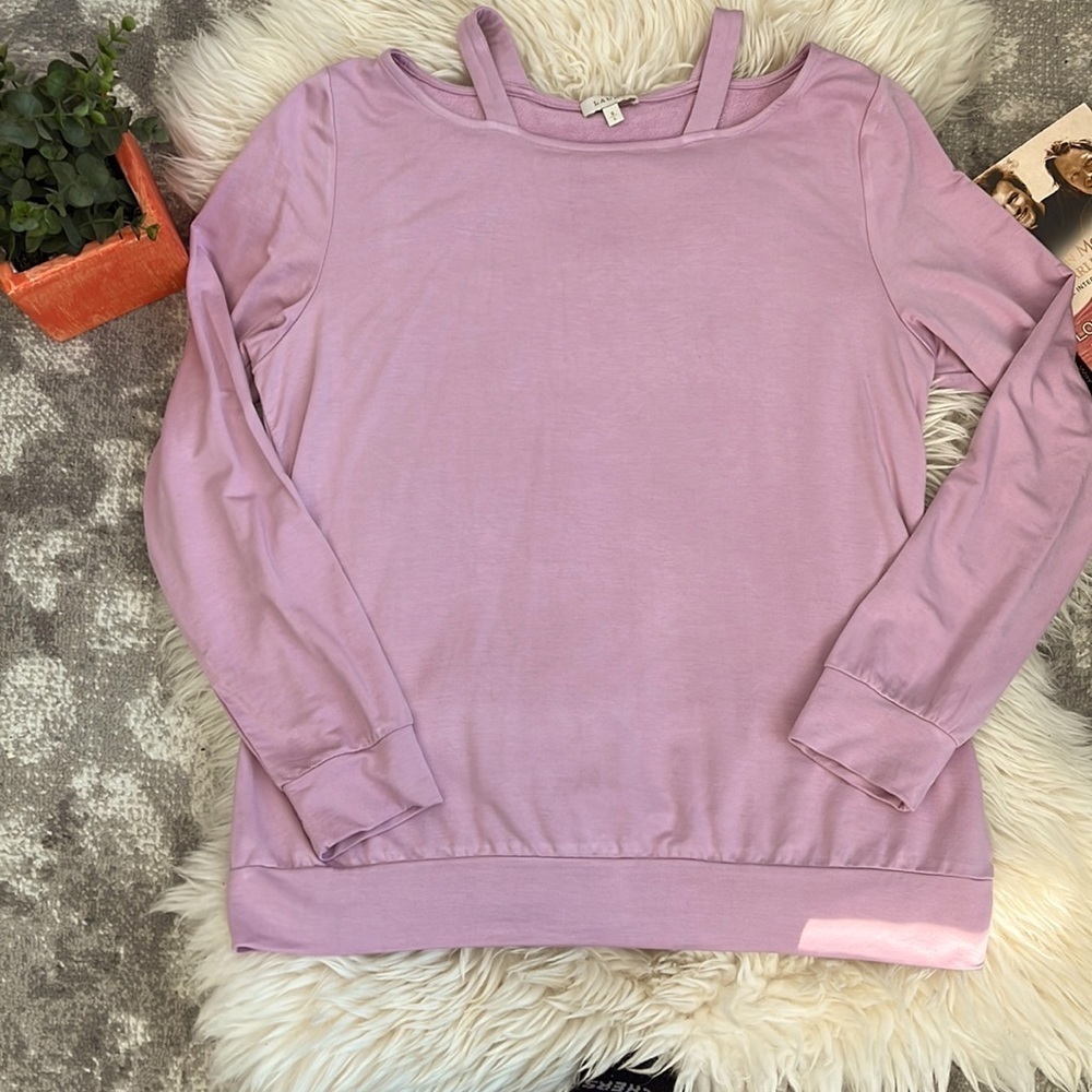 LAURA PINK LONG SLEEVE OPEN SHOULDER WOMEN TOP SIZE L